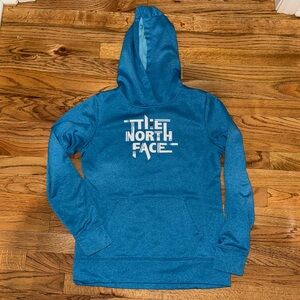 Women’s The North Face pullover logo blue hoodie size Medium